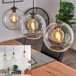 hofstein Suspension Minhe Argent Oxydé, 3 lumières