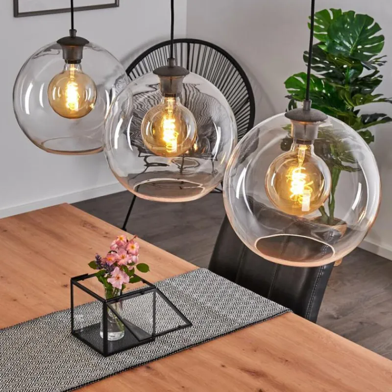 hofstein Suspension Minhe Argent Oxydé, 3 lumières