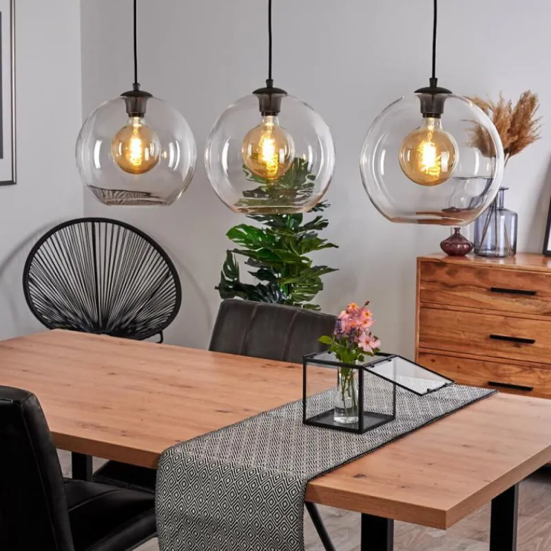 hofstein Suspension Minhe Argent Oxydé, 3 lumières