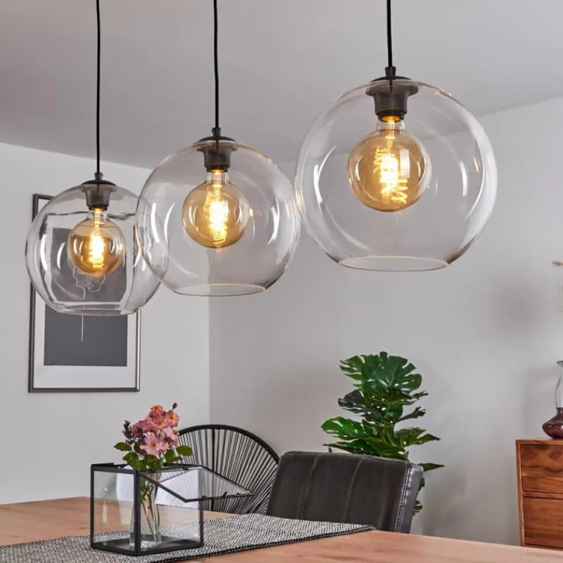 hofstein Suspension Minhe Argent Oxydé, 3 lumières