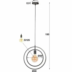 Lampes Vintages & Rétros-hofstein Suspension Mirandola  Gris, 1 lumière