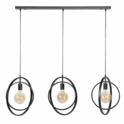 Lampes Vintages & Rétros-hofstein Suspension Mirandola Noir, 3 lumières
