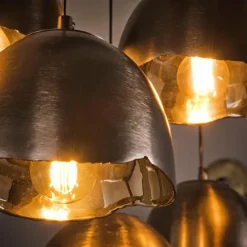 hofstein Suspension Mirror Nickel mat, Noir, 7 lumières