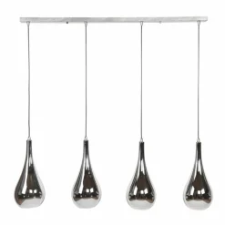 hofstein Suspension Missirola Argenté, 4 lumières