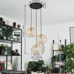 Lampes Industrielles-hofstein Suspension Miton Noir, 3 lumières