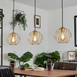 Lampes Vintages & Rétros-hofstein Suspension Miton Noir, 3 lumières