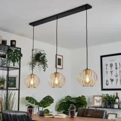 Lampes Vintages & Rétros-hofstein Suspension Miton Noir, 3 lumières