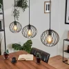 Lampes Vintages & Rétros-hofstein Suspension Miton Noir, 3 lumières