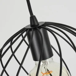 Lampes Vintages & Rétros-hofstein Suspension Miton Noir, 3 lumières