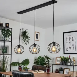 Lampes Vintages & Rétros-hofstein Suspension Miton Noir, 3 lumières