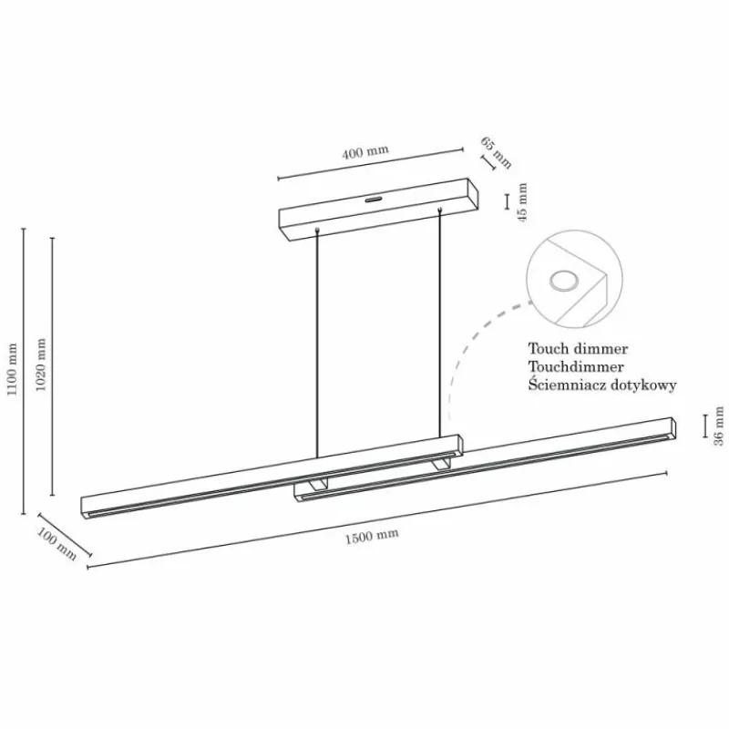 Luminaires Scandinaves-hofstein Suspension Mixto LED Écru, 2 lumières