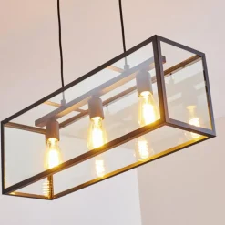 hofstein Suspension Moatize Noir, 3 lumières