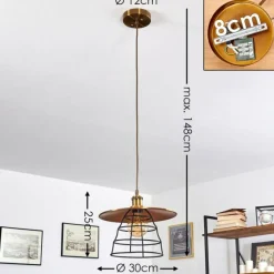 Lampes Industrielles-hofstein Suspension Moena Vieux laiton, Bronze, 1 lumière