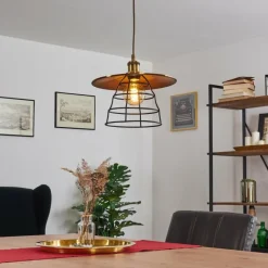 Lampes Industrielles-hofstein Suspension Moena Vieux laiton, Bronze, 1 lumière