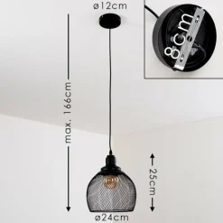 Lampes Vintages & Rétros-hofstein Suspension Moholm Noir, 1 lumière