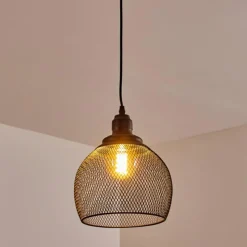 Lampes Vintages & Rétros-hofstein Suspension Moholm Noir, 1 lumière