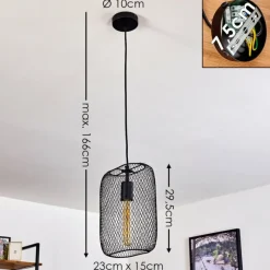 Lampes Industrielles-hofstein Suspension Moholm Noir, 1 lumière