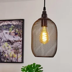 Lampes Industrielles-hofstein Suspension Moholm Noir, 1 lumière