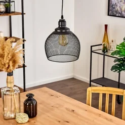 Lampes Industrielles-hofstein Suspension Moholm Noir, 1 lumière