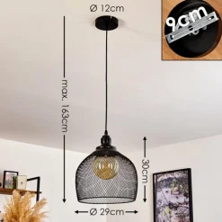 Lampes Industrielles-hofstein Suspension Moholm Noir, 1 lumière