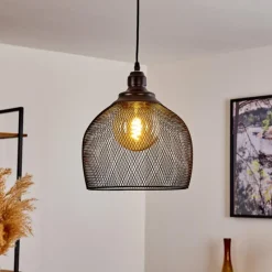 Lampes Industrielles-hofstein Suspension Moholm Noir, 1 lumière