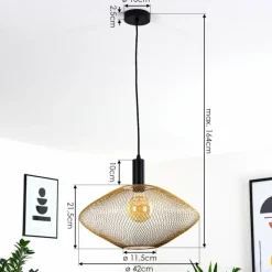 Lampes Dorées-hofstein Suspension Moholm Noir, 1 lumière