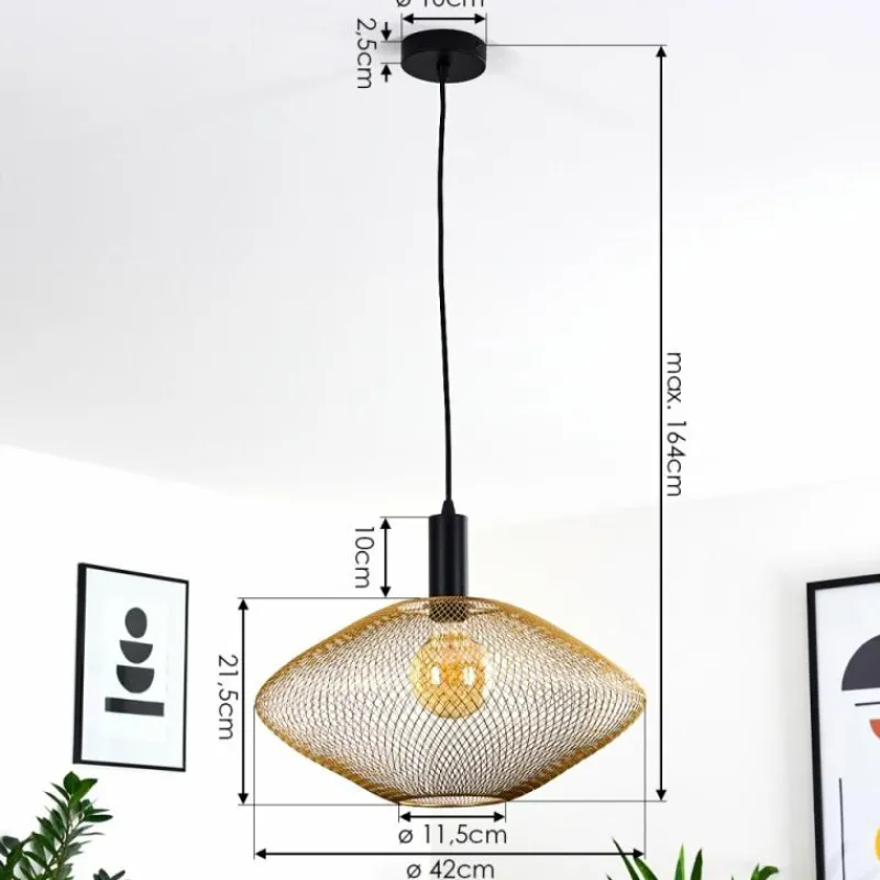 Lampes Dorées-hofstein Suspension Moholm Noir, 1 lumière