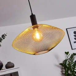 Lampes Dorées-hofstein Suspension Moholm Noir, 1 lumière