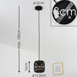 Style Boho-Chic-hofstein Suspension Mongolei Noir, 1 lumière