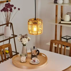 Style Boho-Chic-hofstein Suspension Mongolei Noir, 1 lumière