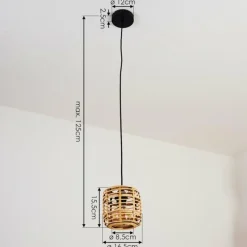 Style Boho-Chic-hofstein Suspension Mongolei Noir, 1 lumière