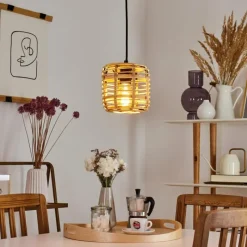 Style Boho-Chic-hofstein Suspension Mongolei Noir, 1 lumière