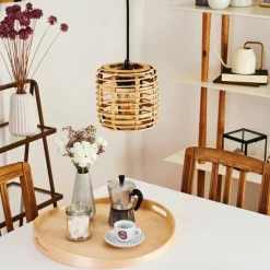 Style Boho-Chic-hofstein Suspension Mongolei Noir, 1 lumière