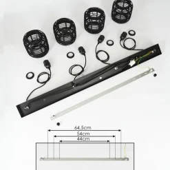 Style Boho-Chic-hofstein Suspension Mongolei Noir, 4 lumières