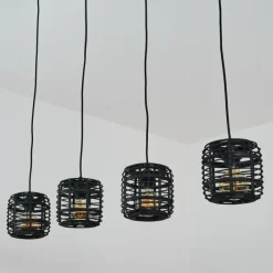 Style Boho-Chic-hofstein Suspension Mongolei Noir, 4 lumières