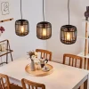 Style Boho-Chic-hofstein Suspension Mongolei Noir, 3 lumières