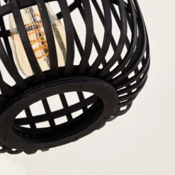 Style Boho-Chic-hofstein Suspension Mongolei Noir, 3 lumières