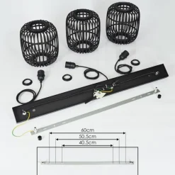 Style Boho-Chic-hofstein Suspension Mongolei Noir, 3 lumières