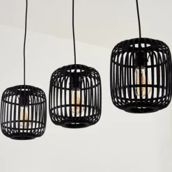 Style Boho-Chic-hofstein Suspension Mongolei Noir, 3 lumières