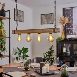 Lampes Industrielles-hofstein Suspension Montgomery Écru, Noir, 4 lumières