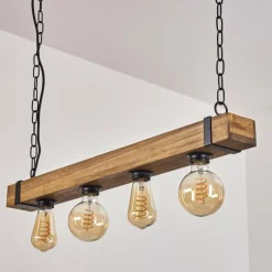 Lampes Industrielles-hofstein Suspension Montgomery Écru, Noir, 4 lumières