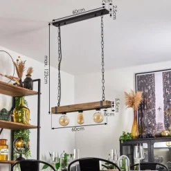 Lampes Industrielles-hofstein Suspension Montgomery Écru, Noir, 3 lumières