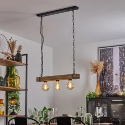 Lampes Industrielles-hofstein Suspension Montgomery Écru, Noir, 3 lumières