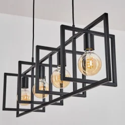 Lampes Industrielles-hofstein Suspension Morenita Noir, 4 lumières