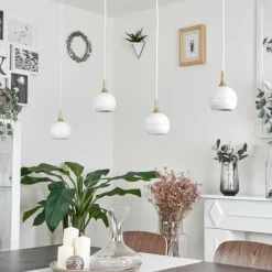 Lampes Dorées-hofstein Suspension Morrison Blanc, 4 lumières