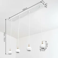 Lampes Dorées-hofstein Suspension Morrison Blanc, 4 lumières