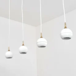 Lampes Dorées-hofstein Suspension Morrison Blanc, 4 lumières
