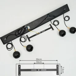 Lampes Dorées-hofstein Suspension Morrison Noir, 4 lumières