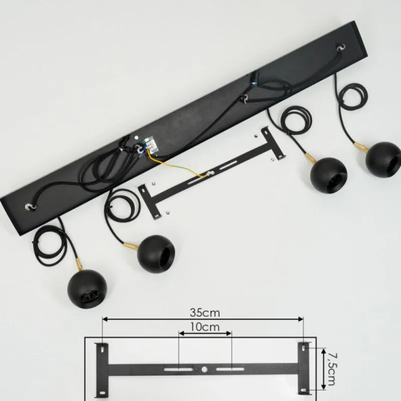 Lampes Dorées-hofstein Suspension Morrison Noir, 4 lumières