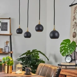 Lampes Dorées-hofstein Suspension Morrison Noir, 4 lumières